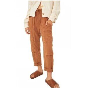 Free People Feel Good Utility Pull-On Pants - Campground Brown Extra Small (XS)